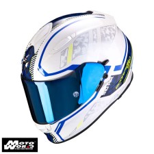 Scorpion EXO-510 Air Occulta Pearl White Blue Full Face Motorcycle Helmet S - Non PSB Approved