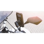 Optiline 90563 Titan Series Pole Orbit Metal Motorbike Mirror Phone Holder with Articulated Arm