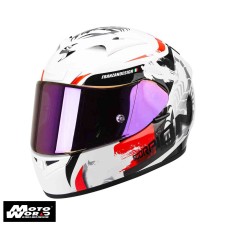 Scorpion EXO-710 Air Cerberus White-Pearl-Red Full Face Motorcycle Helmet